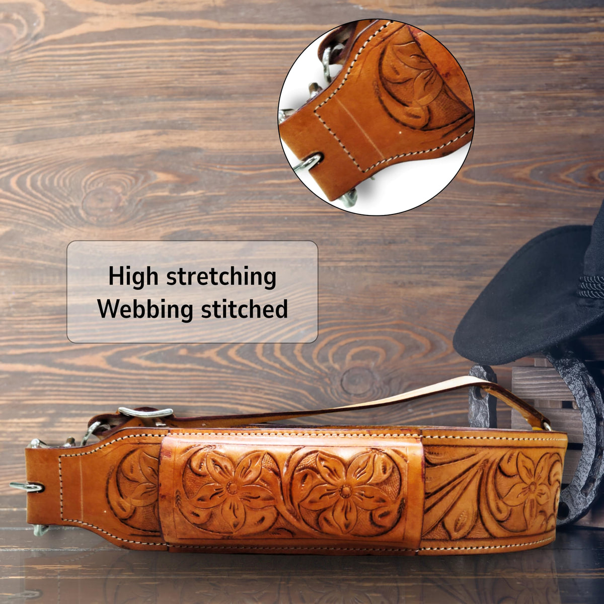 Western Leather Horse Saddle Girth Cinch Belt Y53874