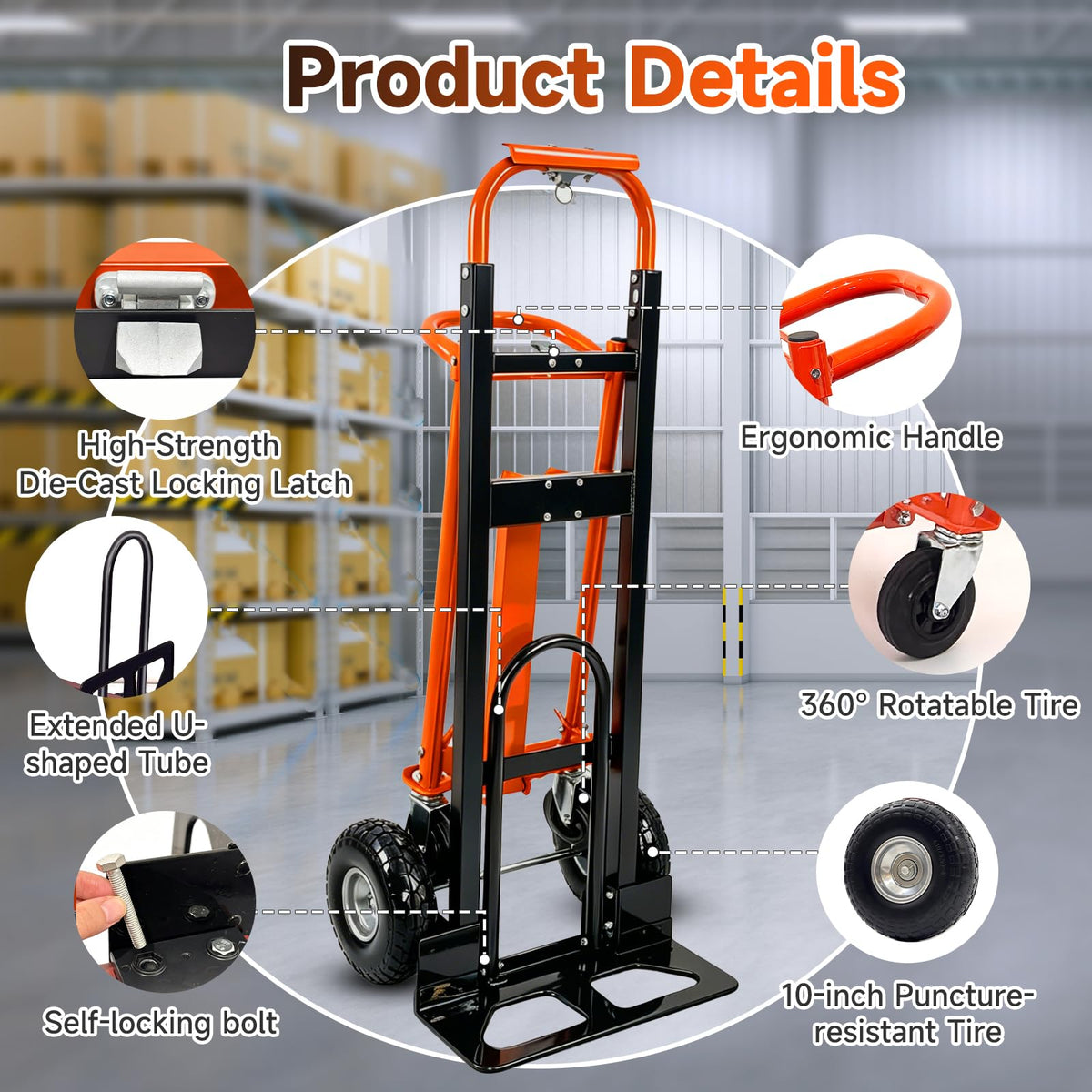 Heavy Duty Convertible Hand Truck with Wheels Z160