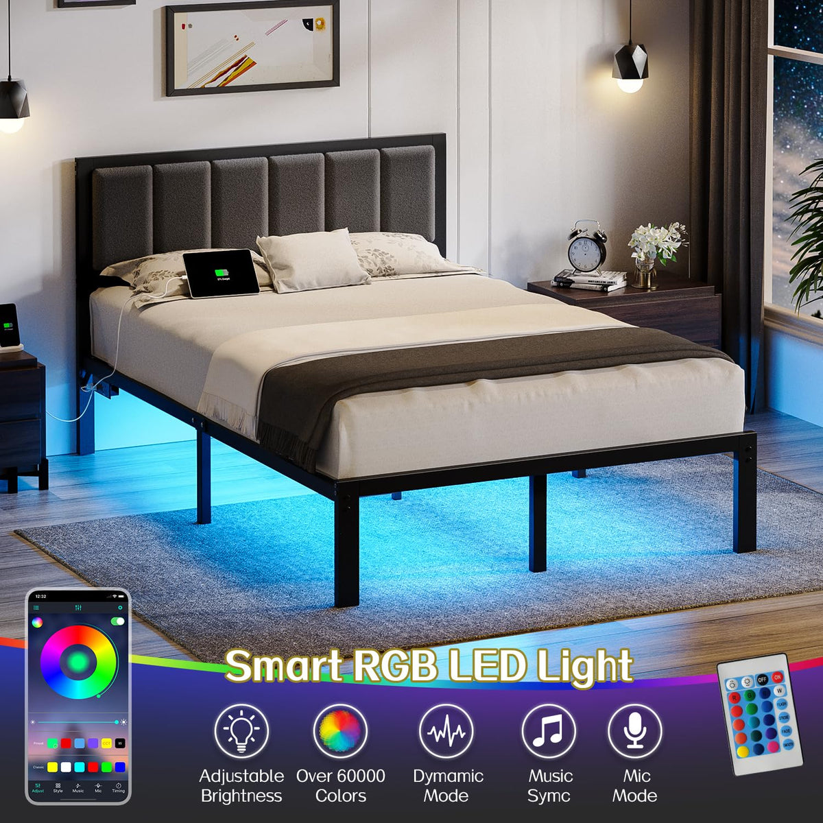 Full Bed Frame with Headboard X720