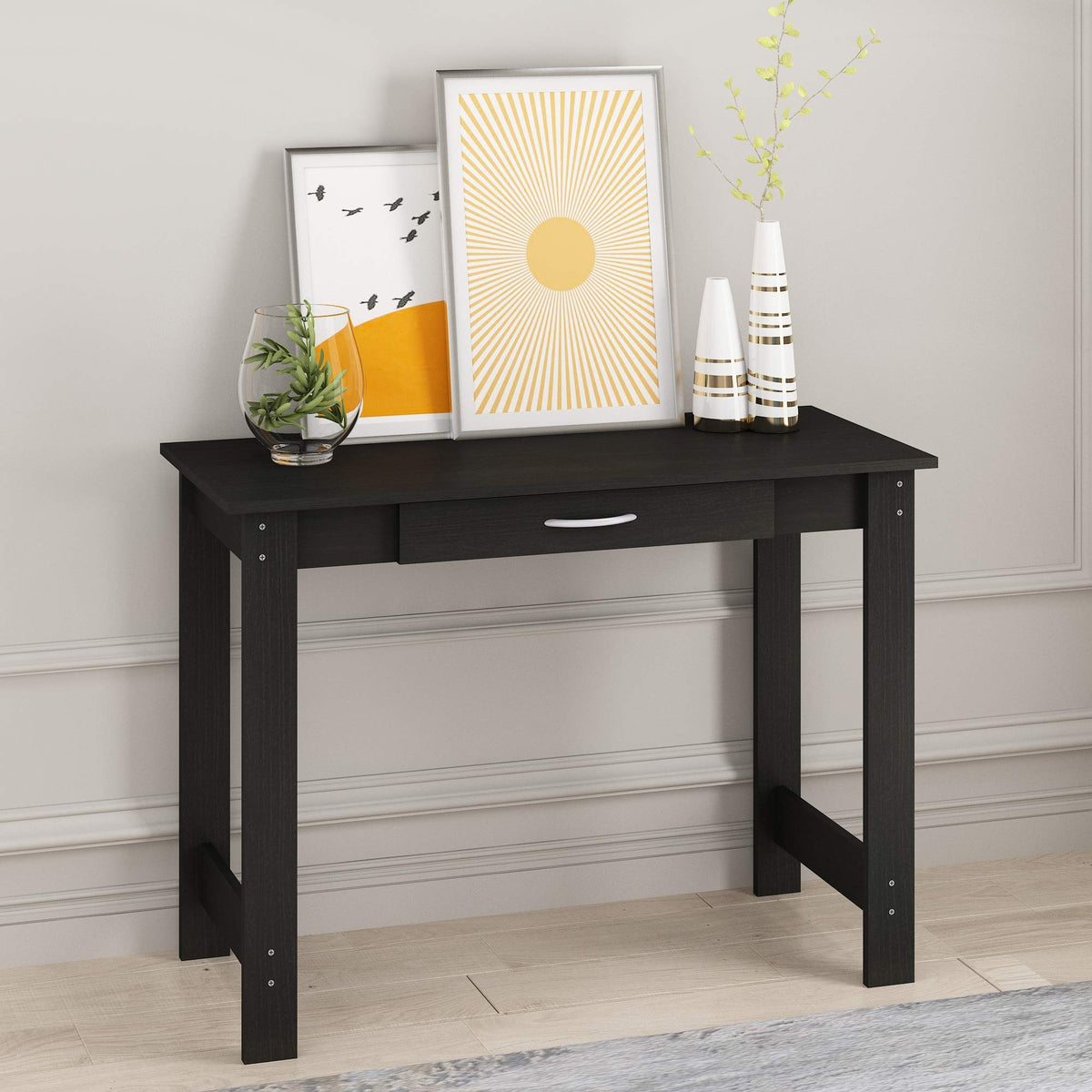 Black Writing Desk with Drawer E584