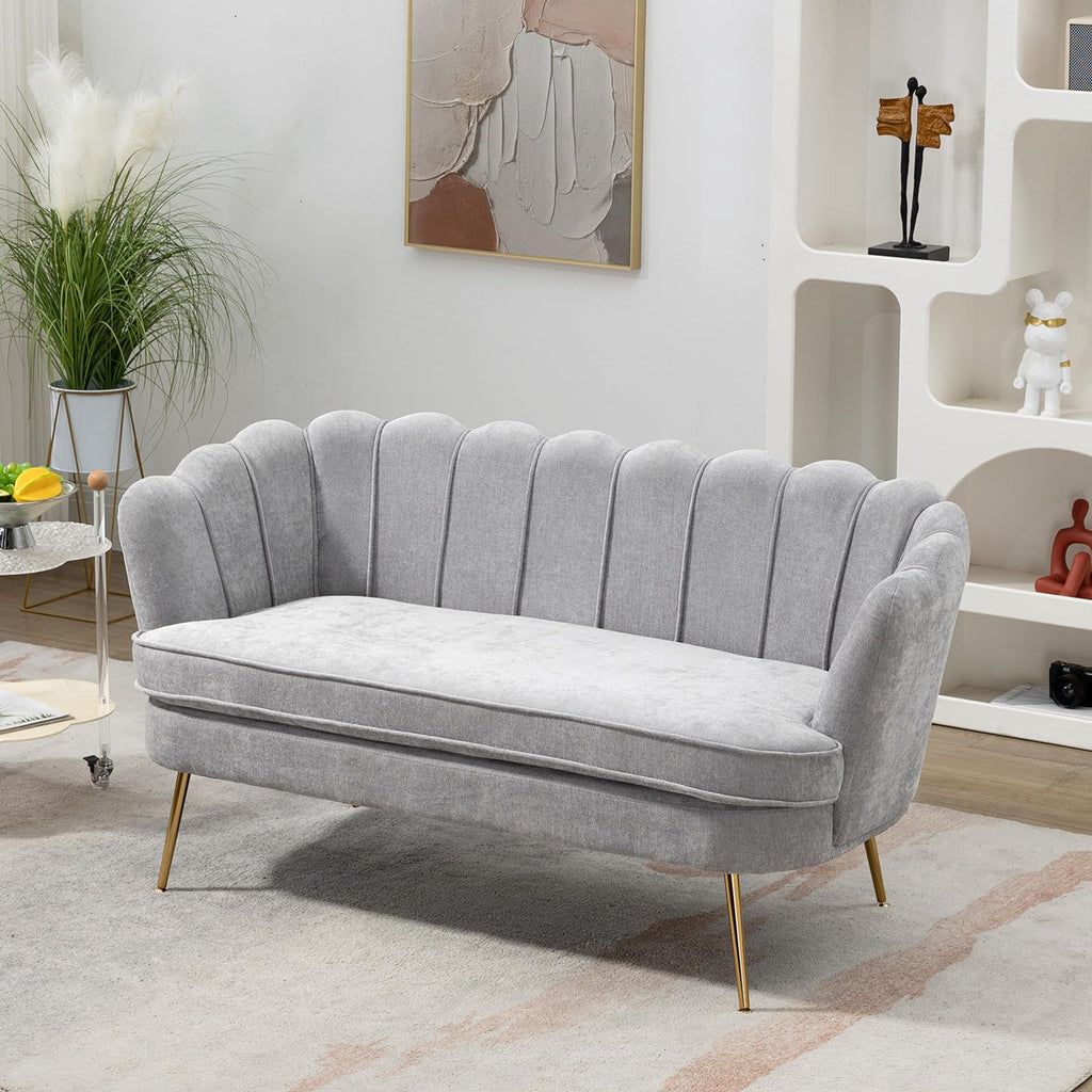 Light Grey Upholstered 2-Seater Loveseat V347382