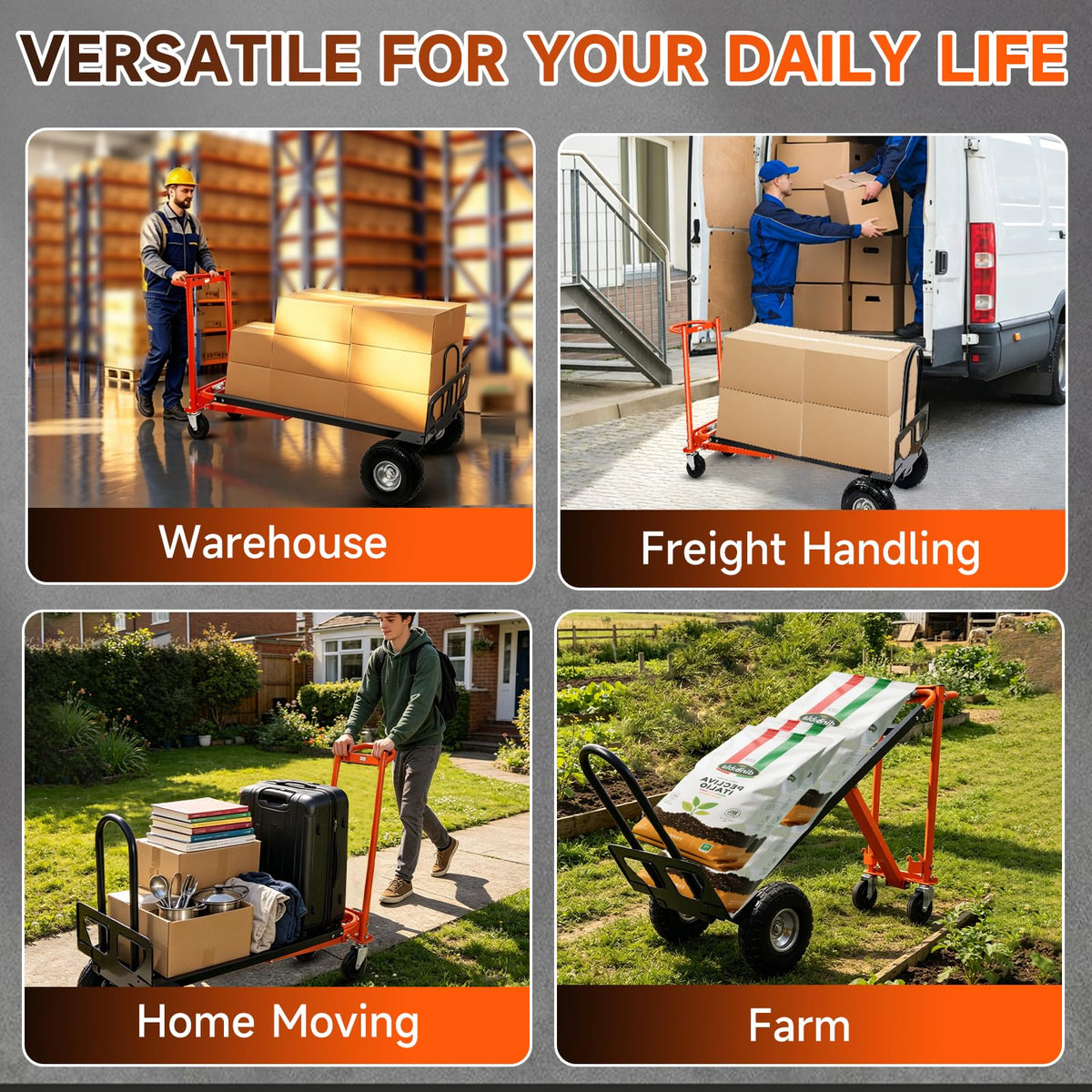 Heavy Duty Convertible Hand Truck with Wheels Z160