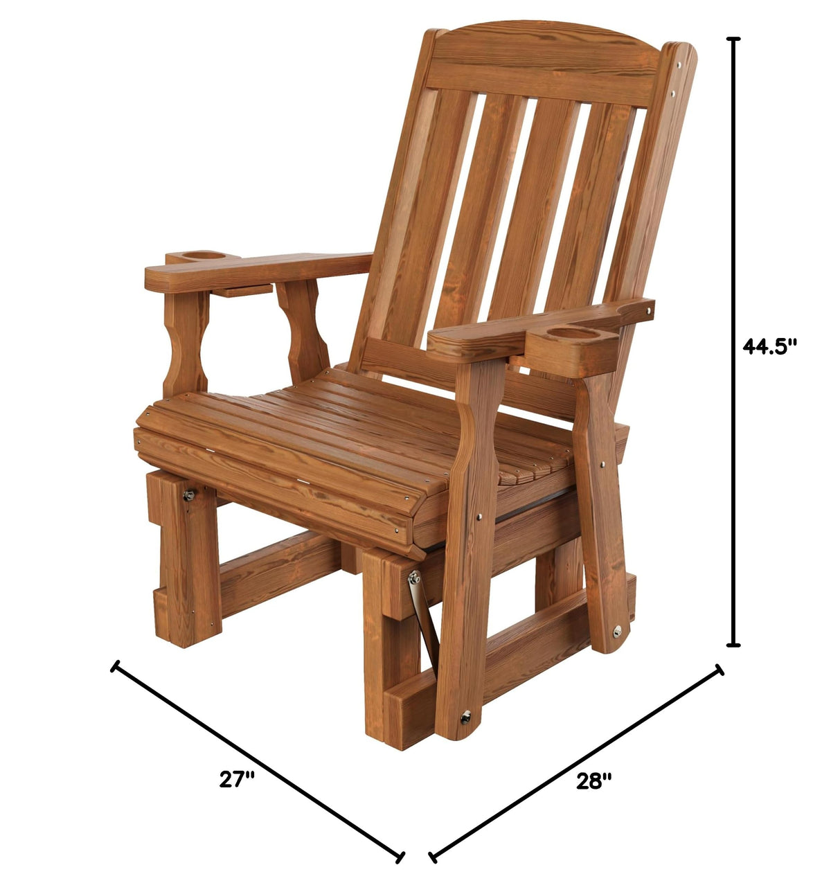 Heavy Duty 600 Lb High Back Glider Chair with Cupholders V9452