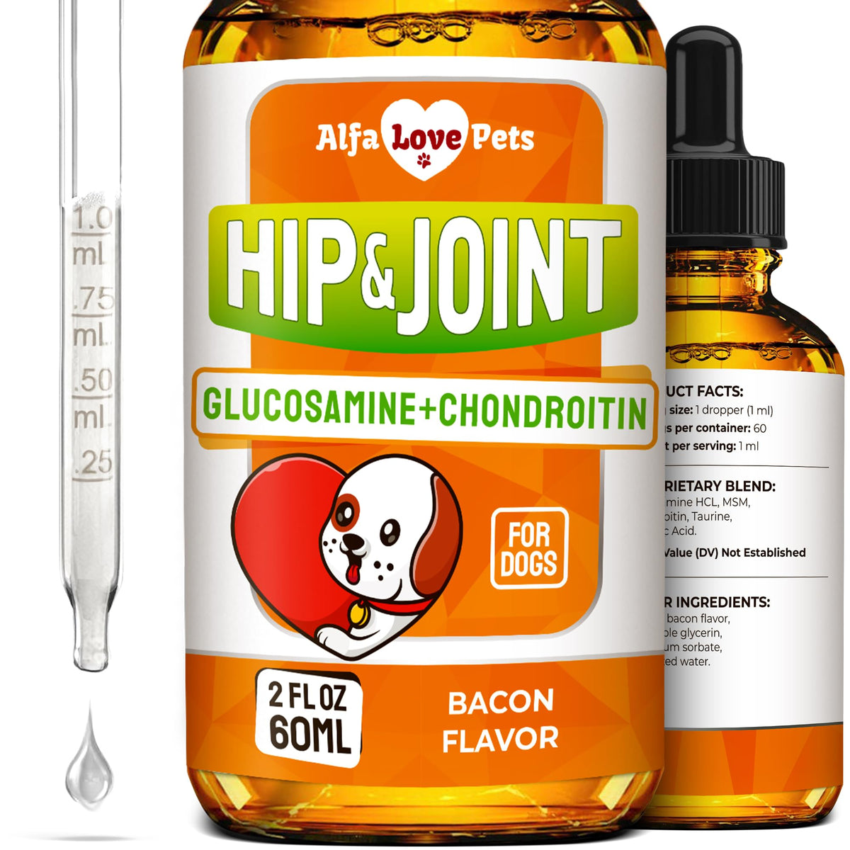 Liquid Glucosamine Chondroitin Dog Supplement 2 oz J6314