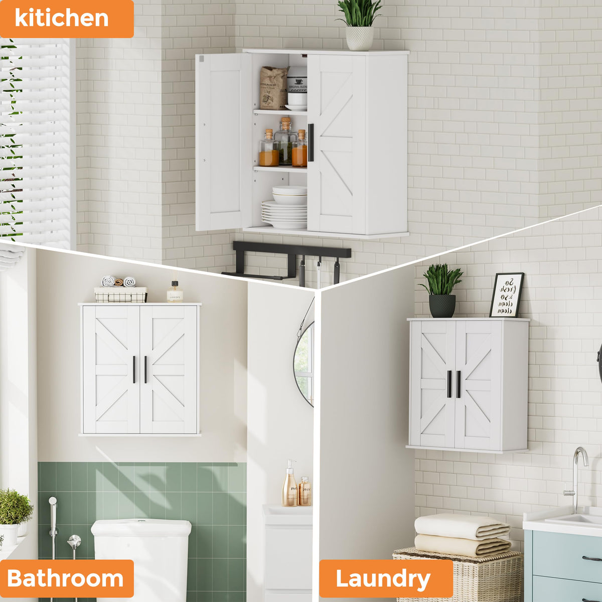 Bathroom Wall Cabinet with Adjustable Shelves C144148
