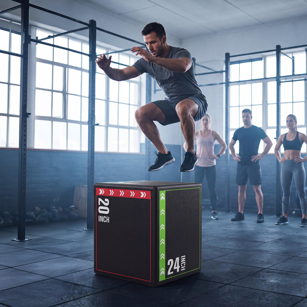 3 in 1 Plyometric Jump Box with Non-Slip Surface W828