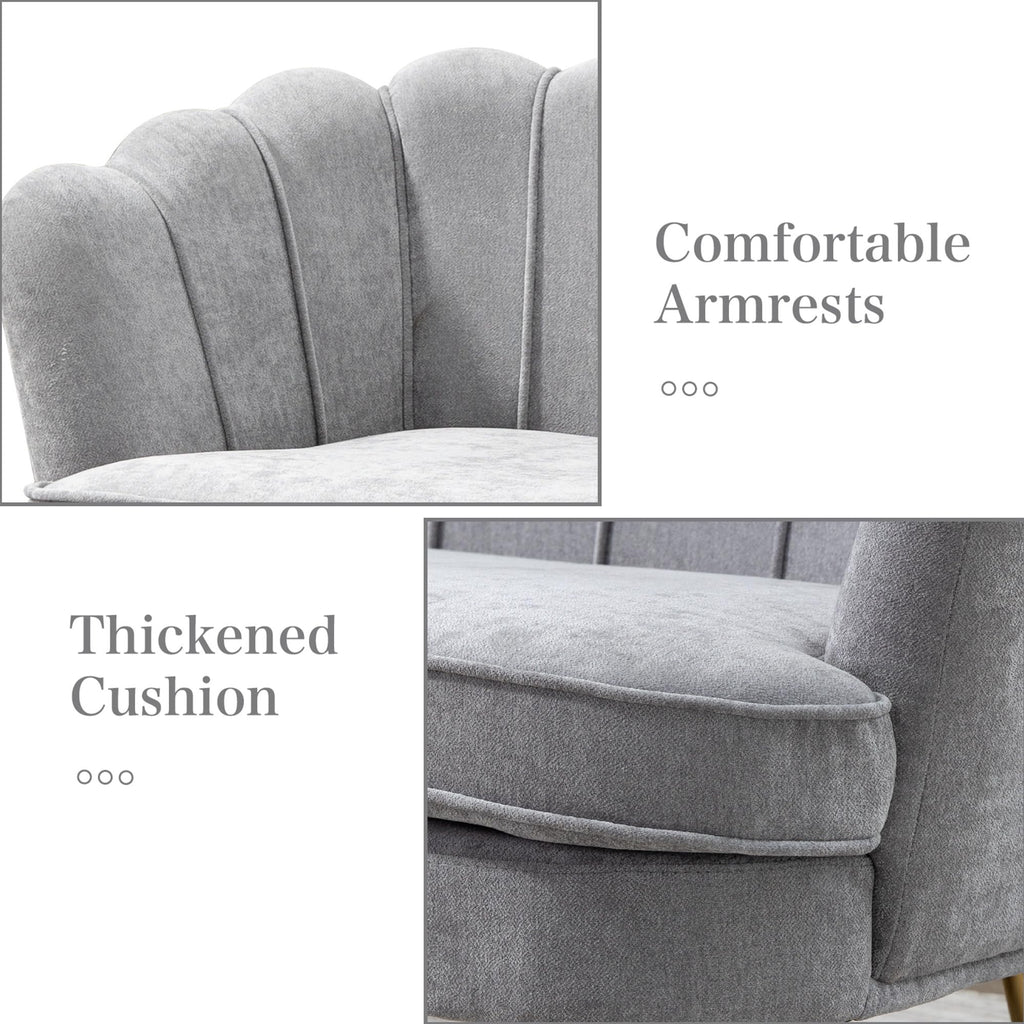 Light Grey Upholstered 2-Seater Loveseat V347382
