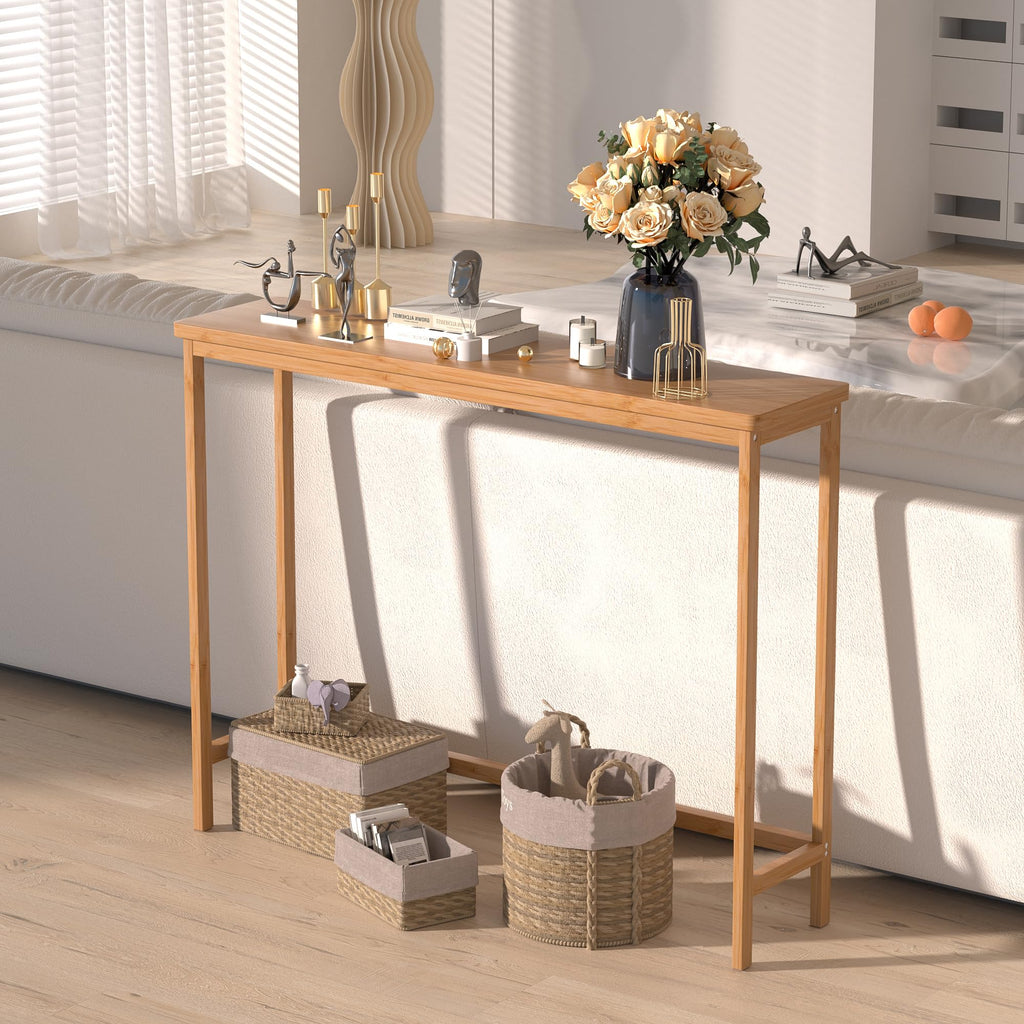 39" Natural Bamboo Console Table Y3009
