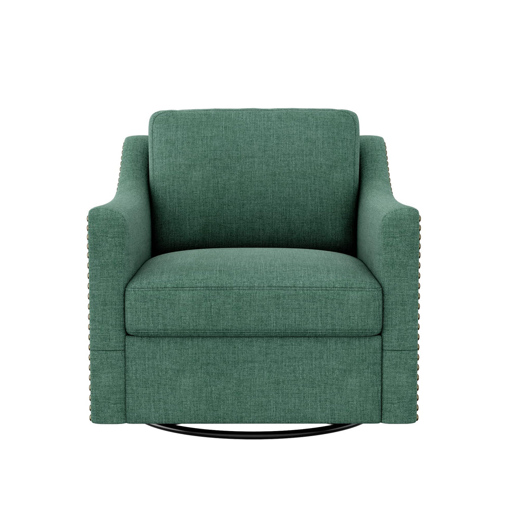 Swivel Accent Chair Set of 2 Green Armchair E28307