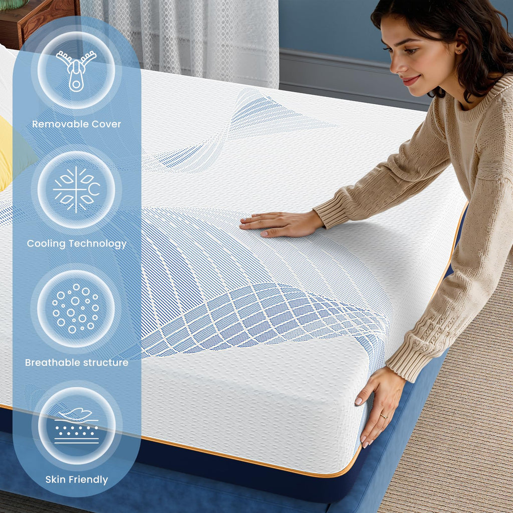 Twin Size 6 Inch Cooling Gel Memory Foam Mattress S83356