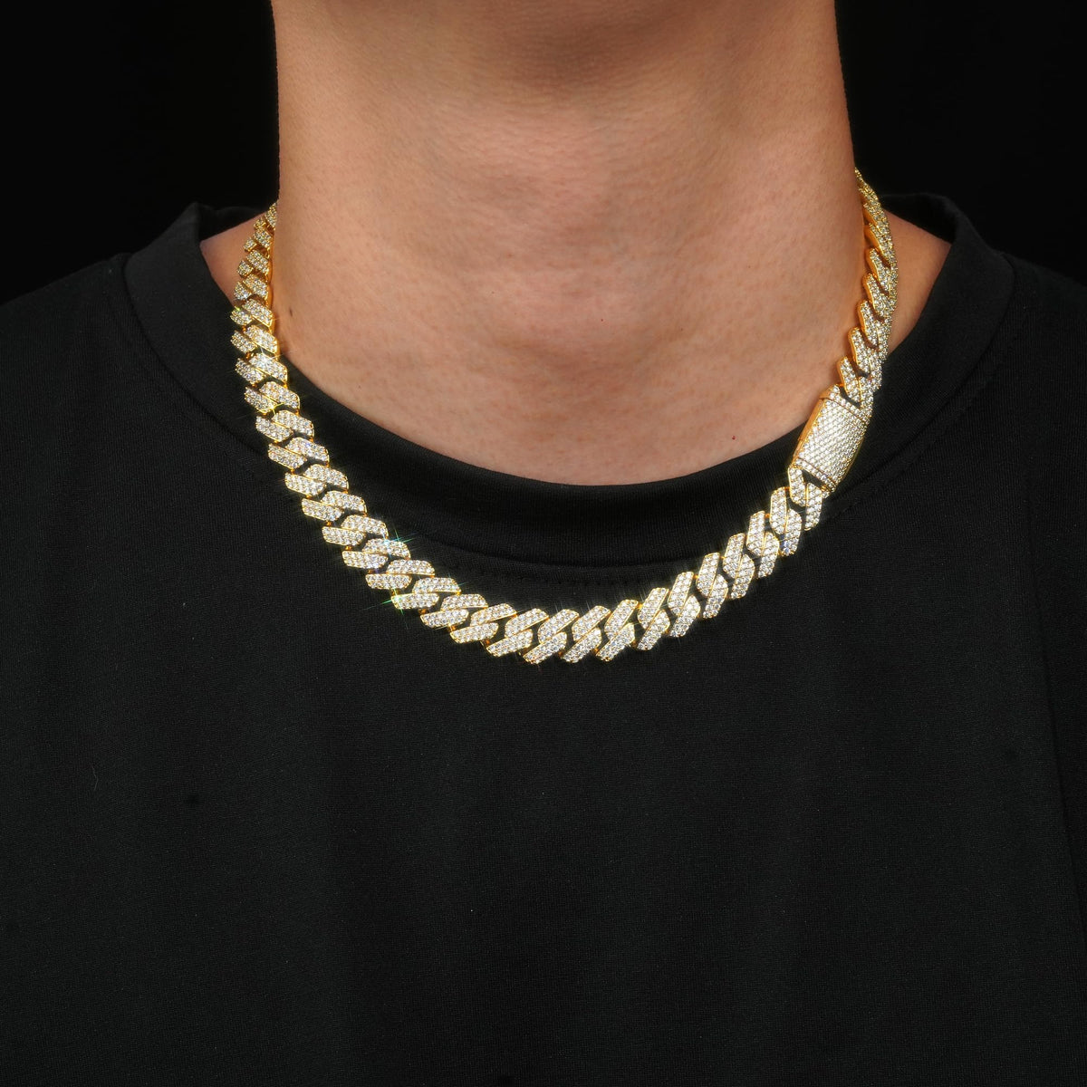 Miami Cuban Link Chain with 5A CZ 18K Gold Plated U120