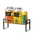 2 Pack 1 Gallon Glass Beverage Dispenser with Spigot and Ice Core Y7860