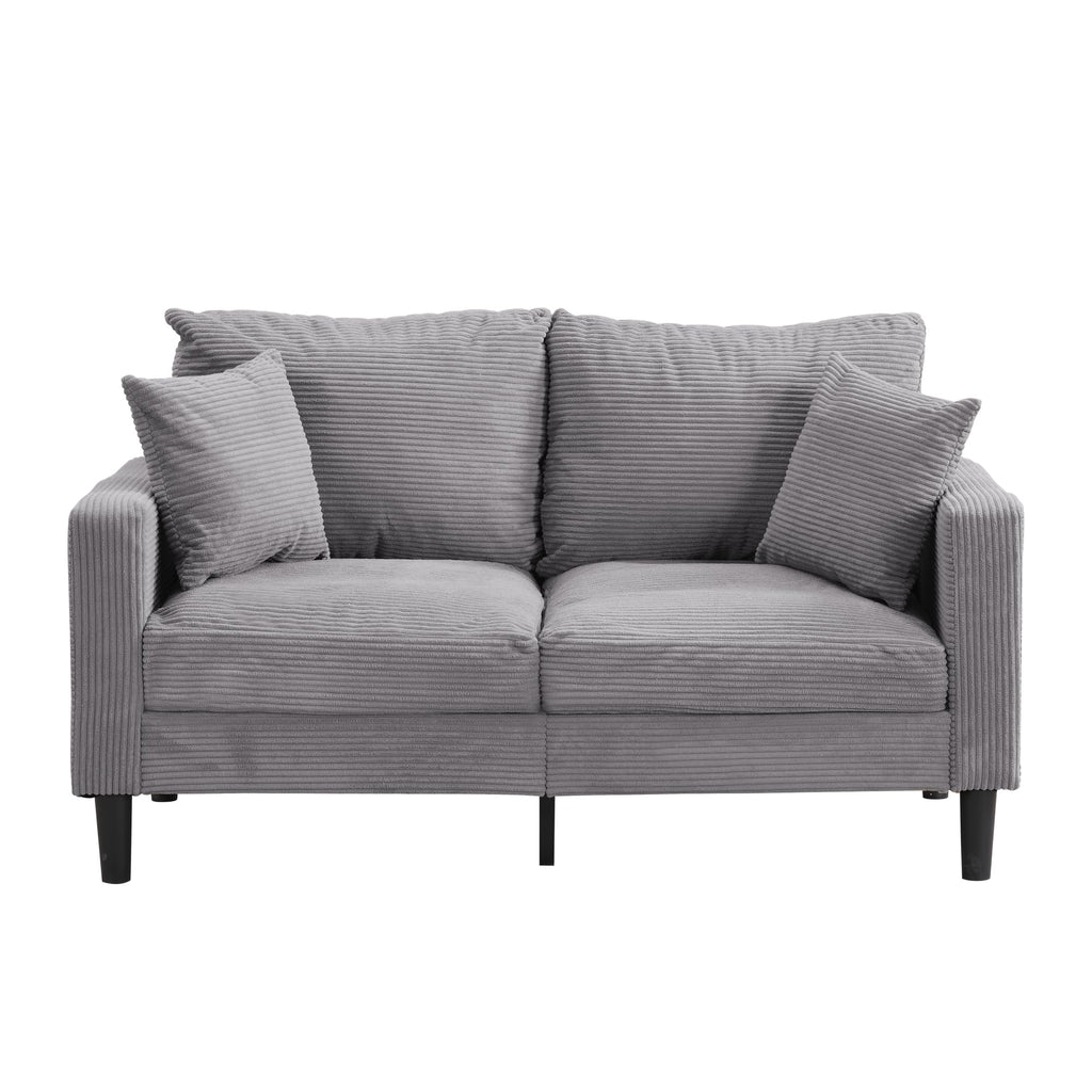 Light Gray Upholstered Loveseat Sofa E608