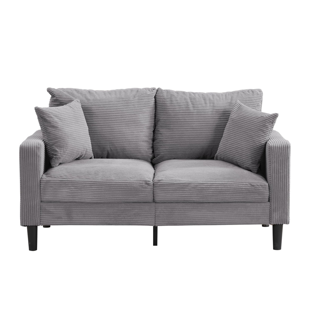 Light Gray Upholstered Loveseat Sofa E608