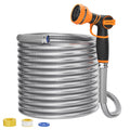 100ft Stainless Steel Garden Hose with Spray Nozzle E28465