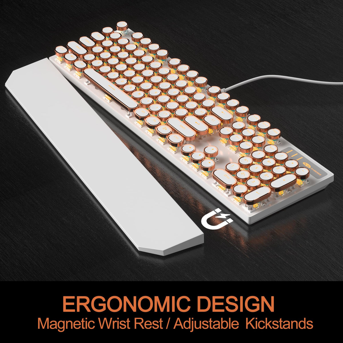 Wired Mechanical Gaming Keyboard with Magnetic Wrist Rest U51737