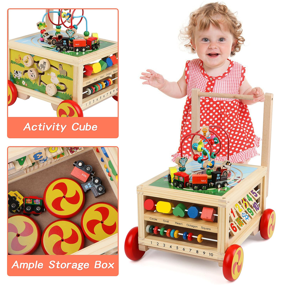 Wooden 7-in-1 Activity Cube R192254
