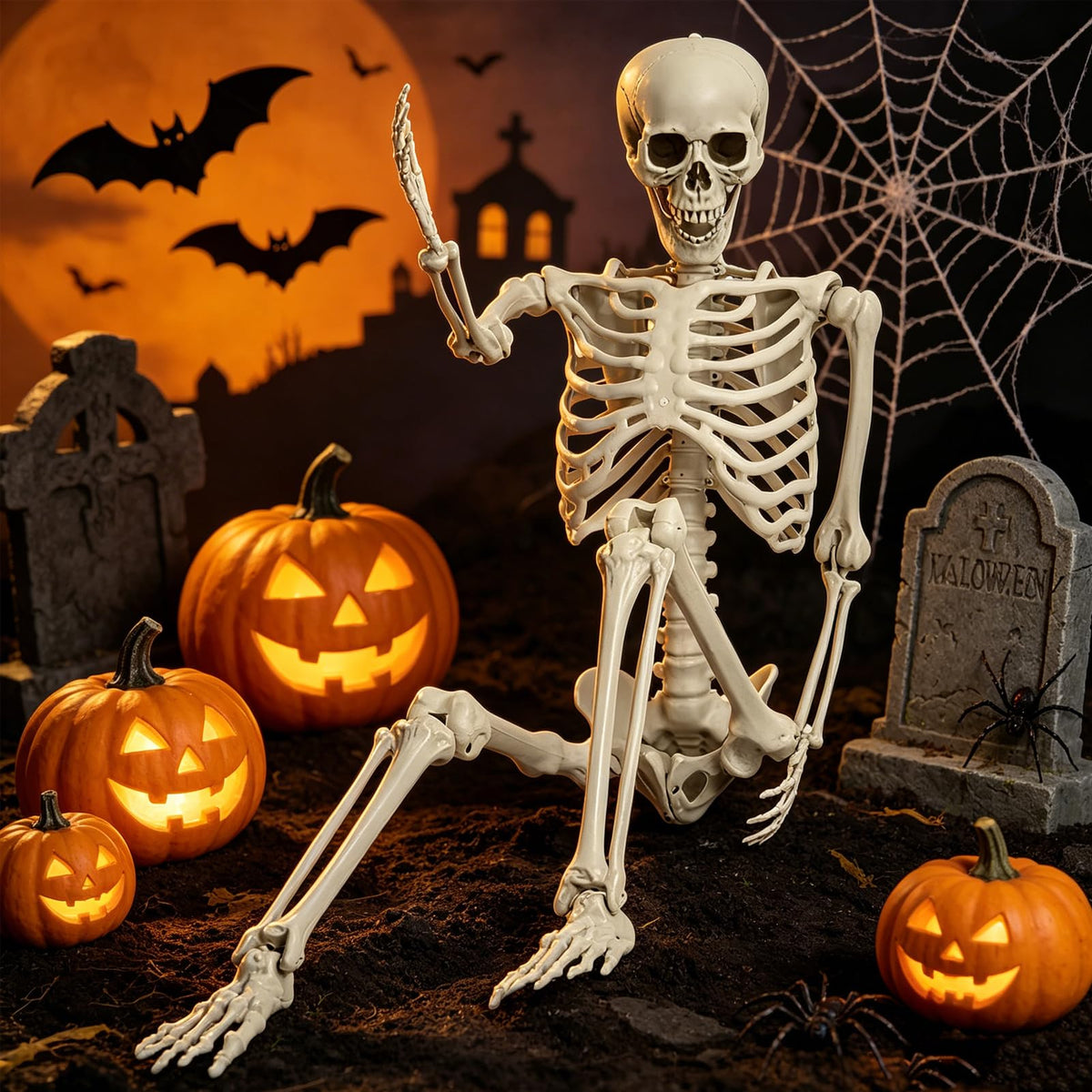 5.4FT Life Size Skeleton with Movable Joints P62390