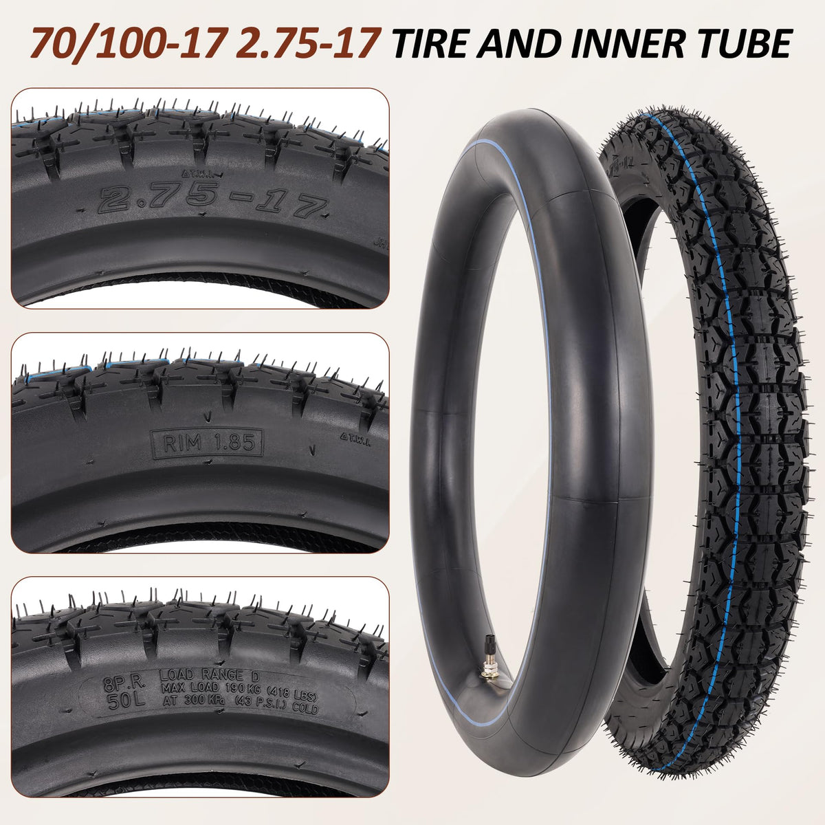 70/100-17 Tire and Inner Tube Set A5291