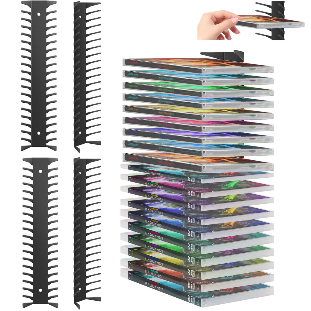 4 Pack Wall Mount Metal DVD Shelf T2477