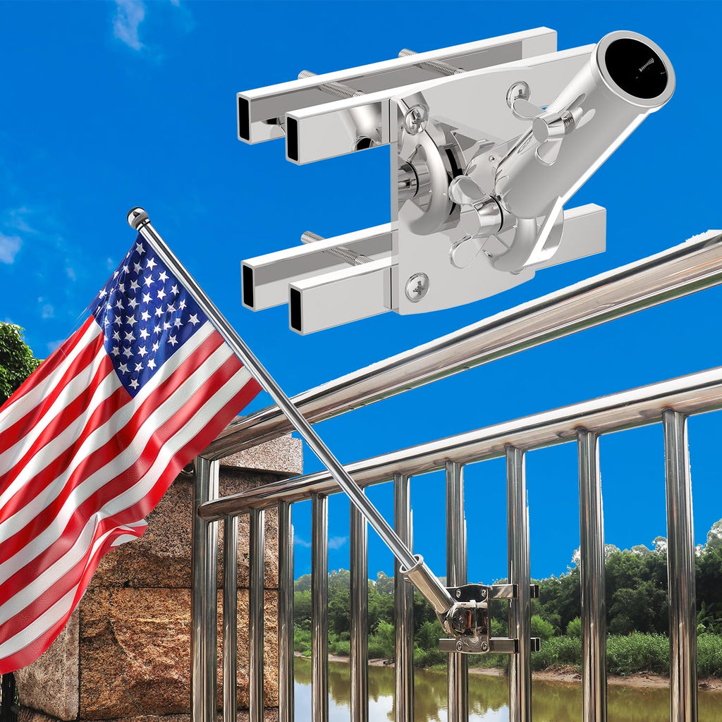316 Stainless Steel Flagpole Holder for 1-Inch Flagpoles T65563