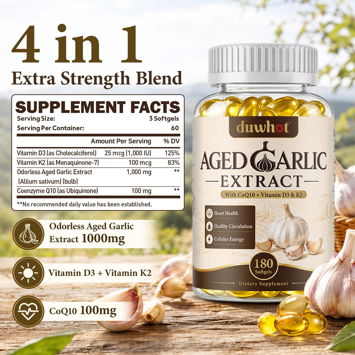 Aged Garlic Extract Capsules, 180 Softgels C21821