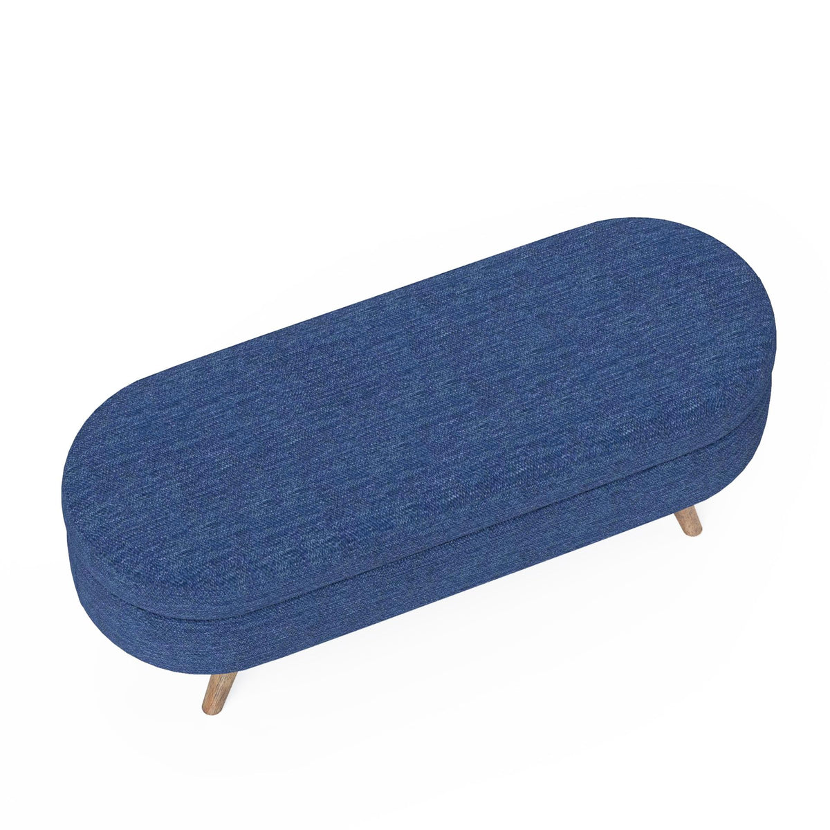 Oval Storage Bench with Rubber Wood Legs D258491