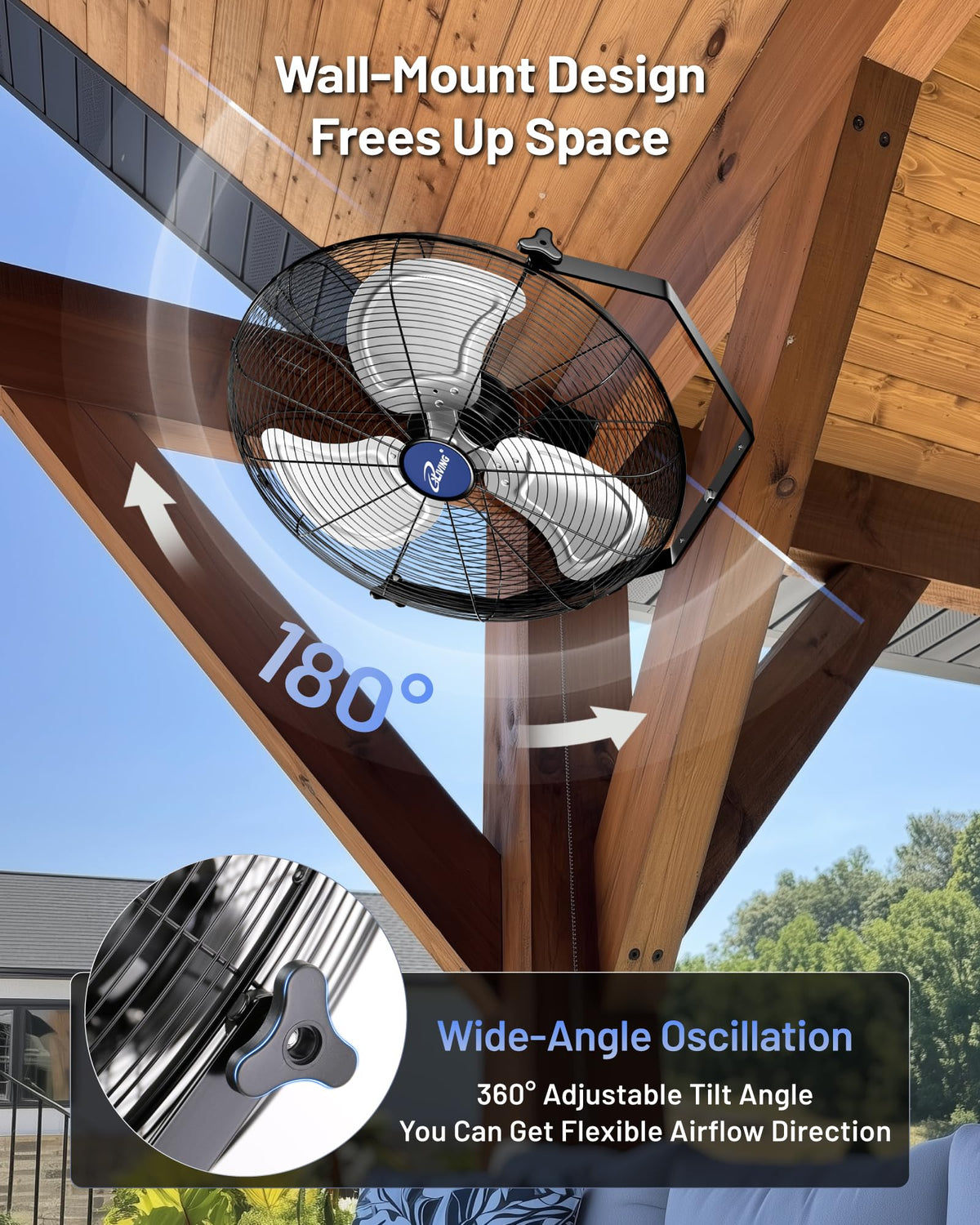 20" Variable Speed Indoor/Outdoor Fan, 4650 CFM, Black S666996