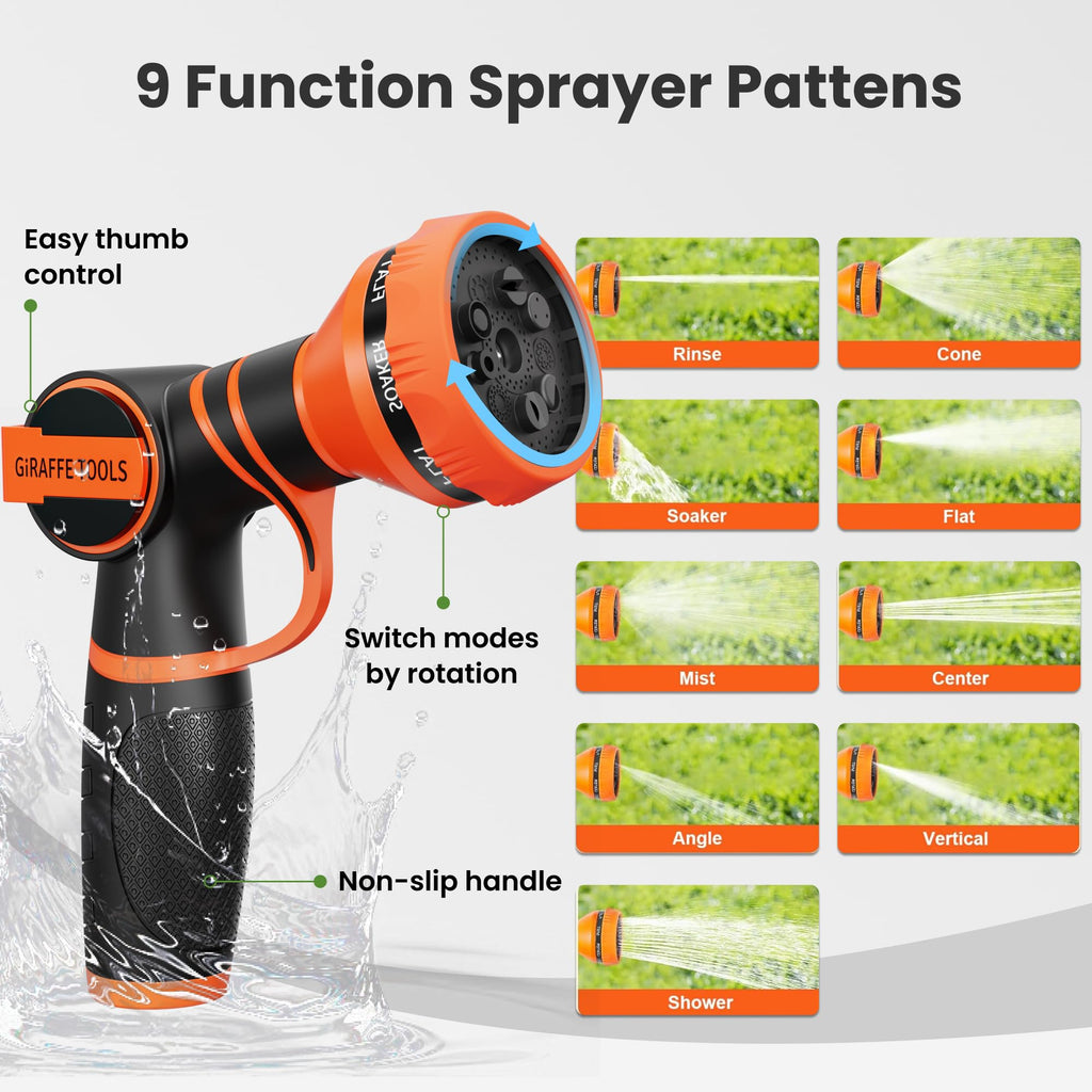 100ft Stainless Steel Garden Hose with Spray Nozzle E28465