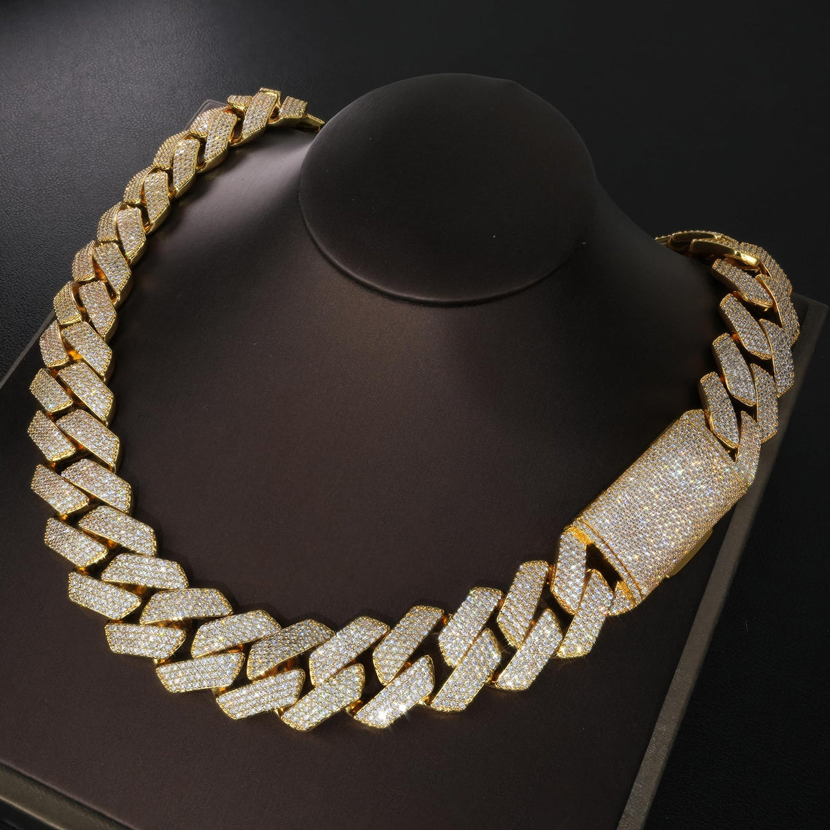 Miami Cuban Link Chain with 5A CZ 18K Gold Plated U120