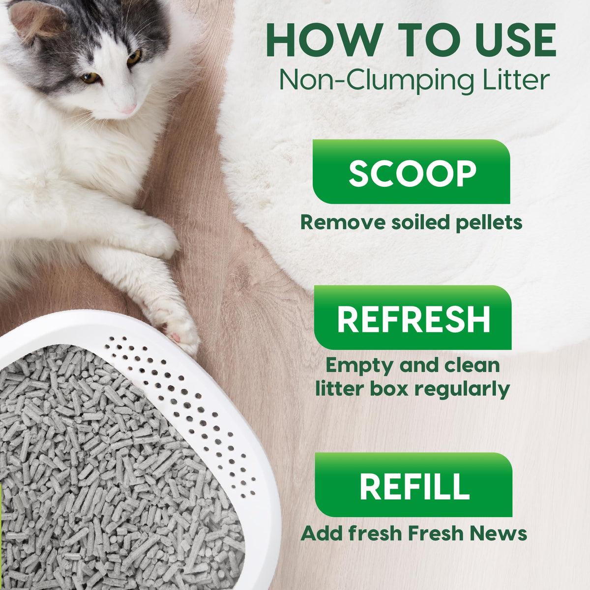 Non-Clumping Paper Cat Litter 25 Pound U3451