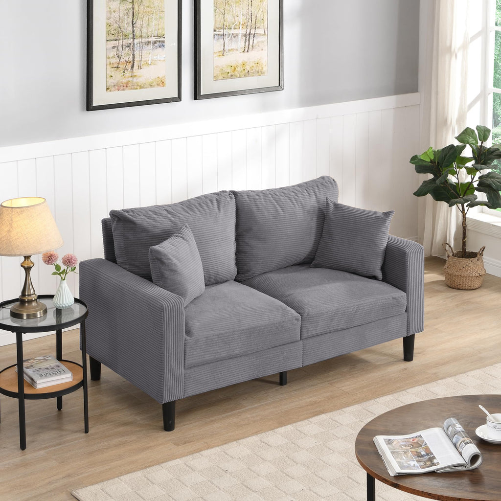 Light Gray Upholstered Loveseat Sofa E608