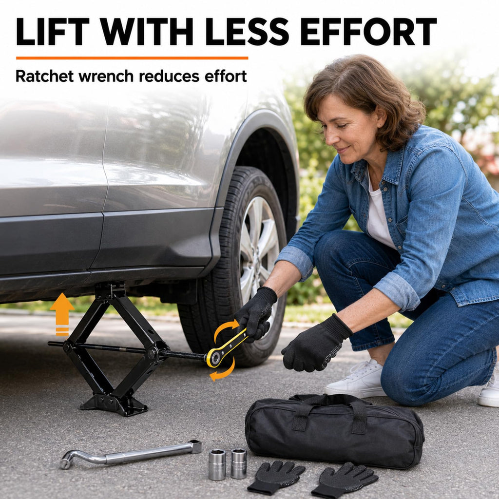 3 Ton Scissor Car Jack Kit with Ratchet Wrench Z25948