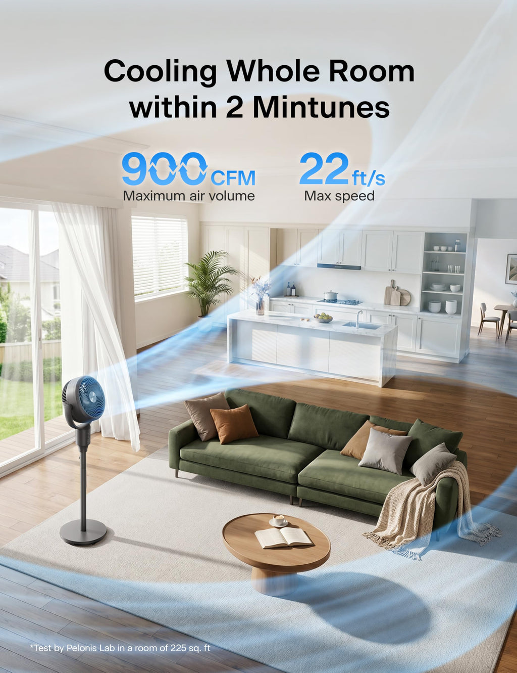 Grey Air Circulator Fan with Remote F2693