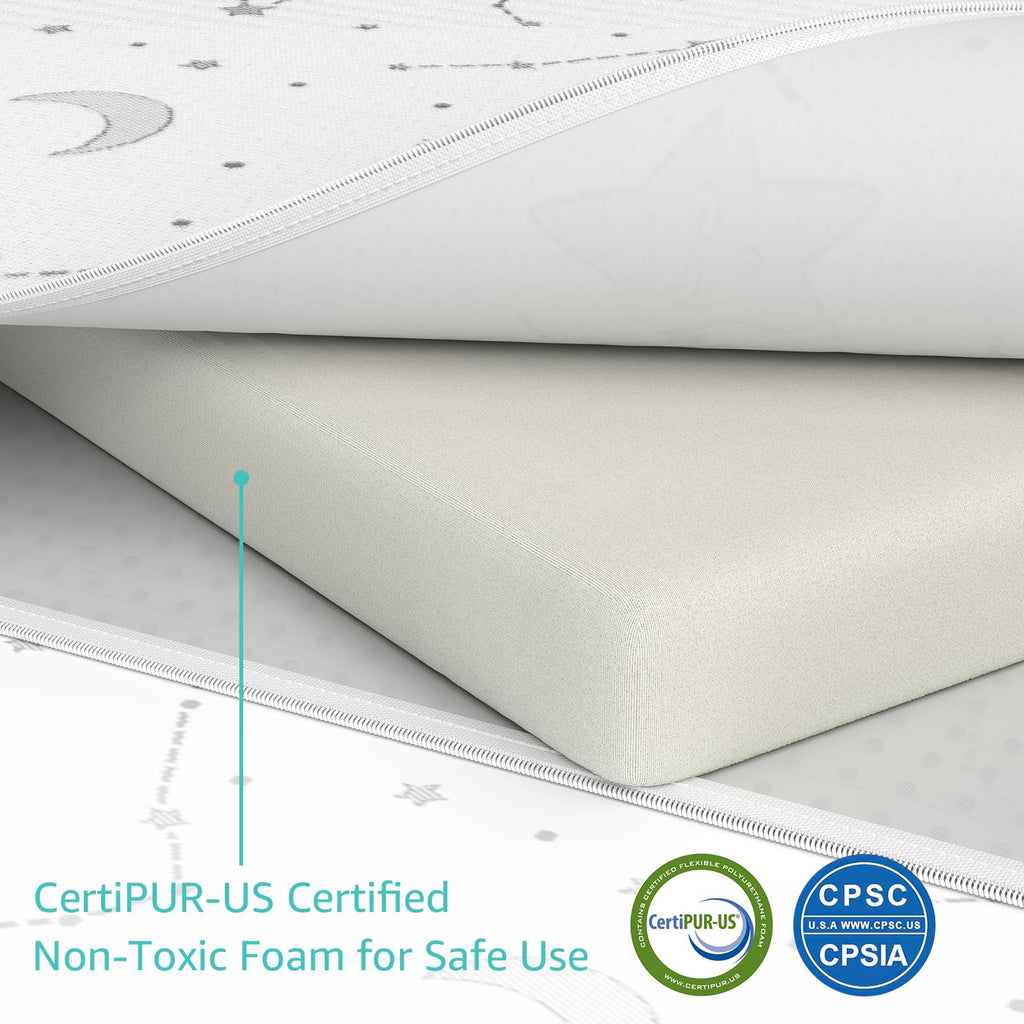 Organic Cotton Trifold Pack and Play Mattress Pad P9253
