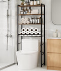 Brown 4-Tier Over-the-Toilet Storage Rack B813317