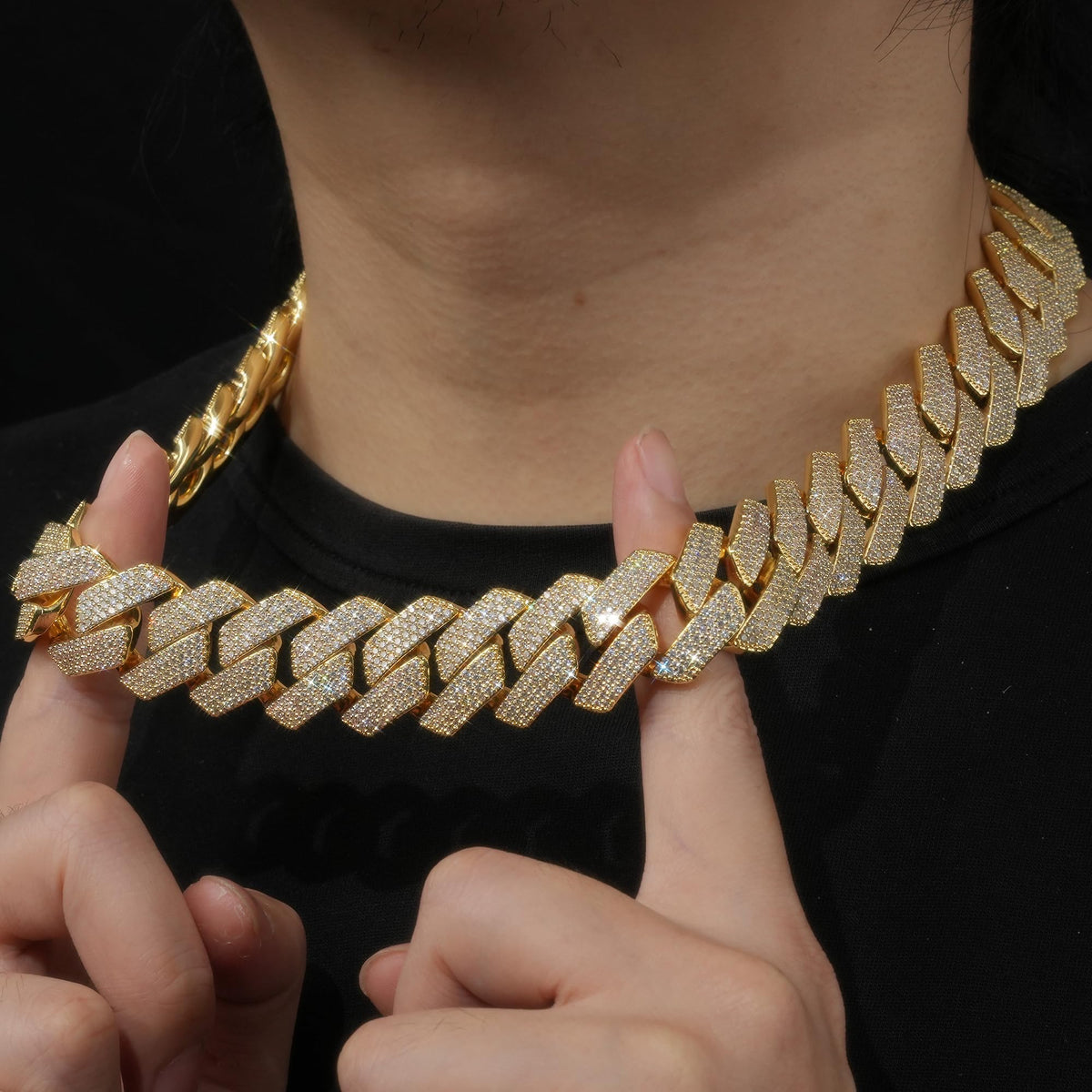 Miami Cuban Link Chain with 5A CZ 18K Gold Plated U120