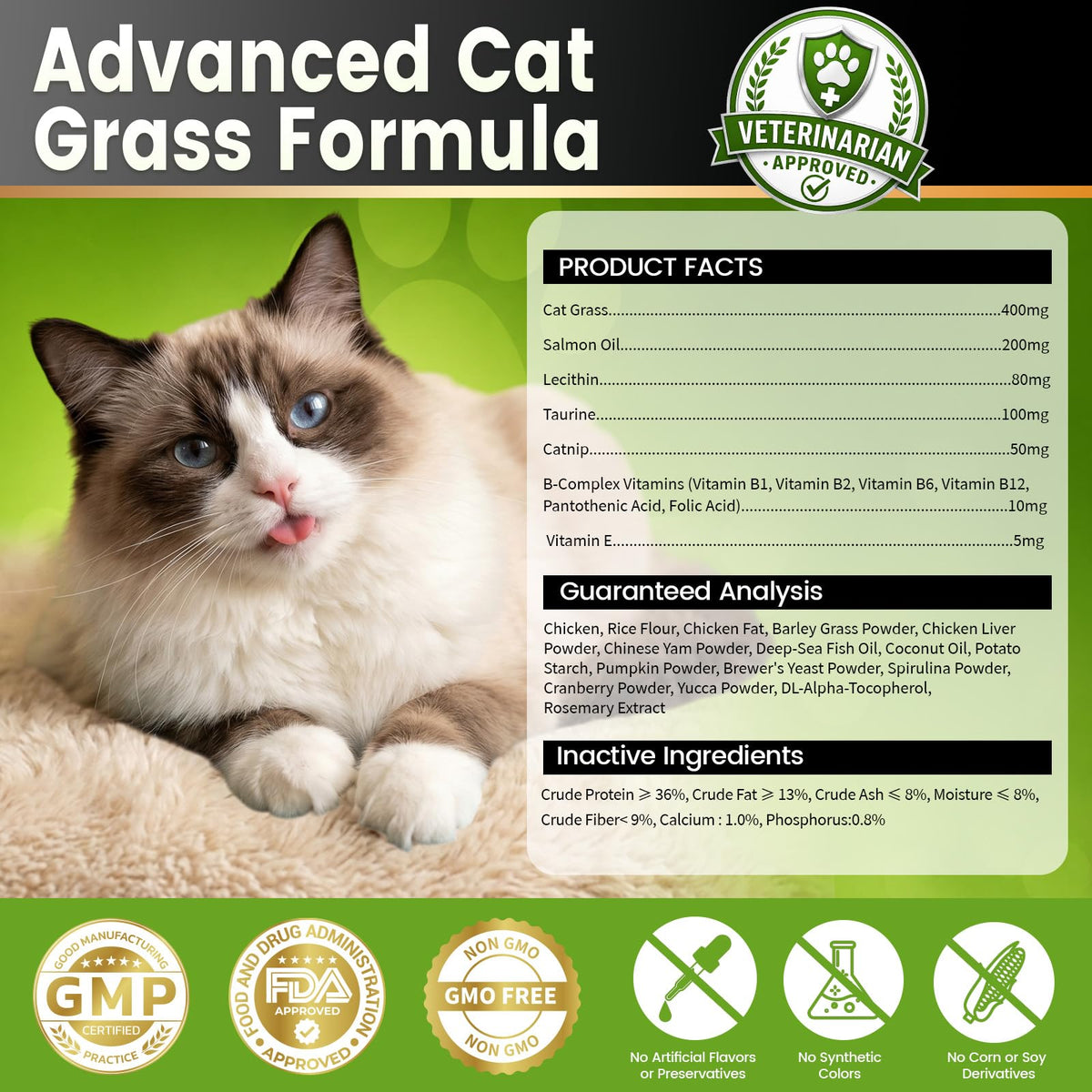 Cat Grass Treats Hairball Treatment for Cats H169