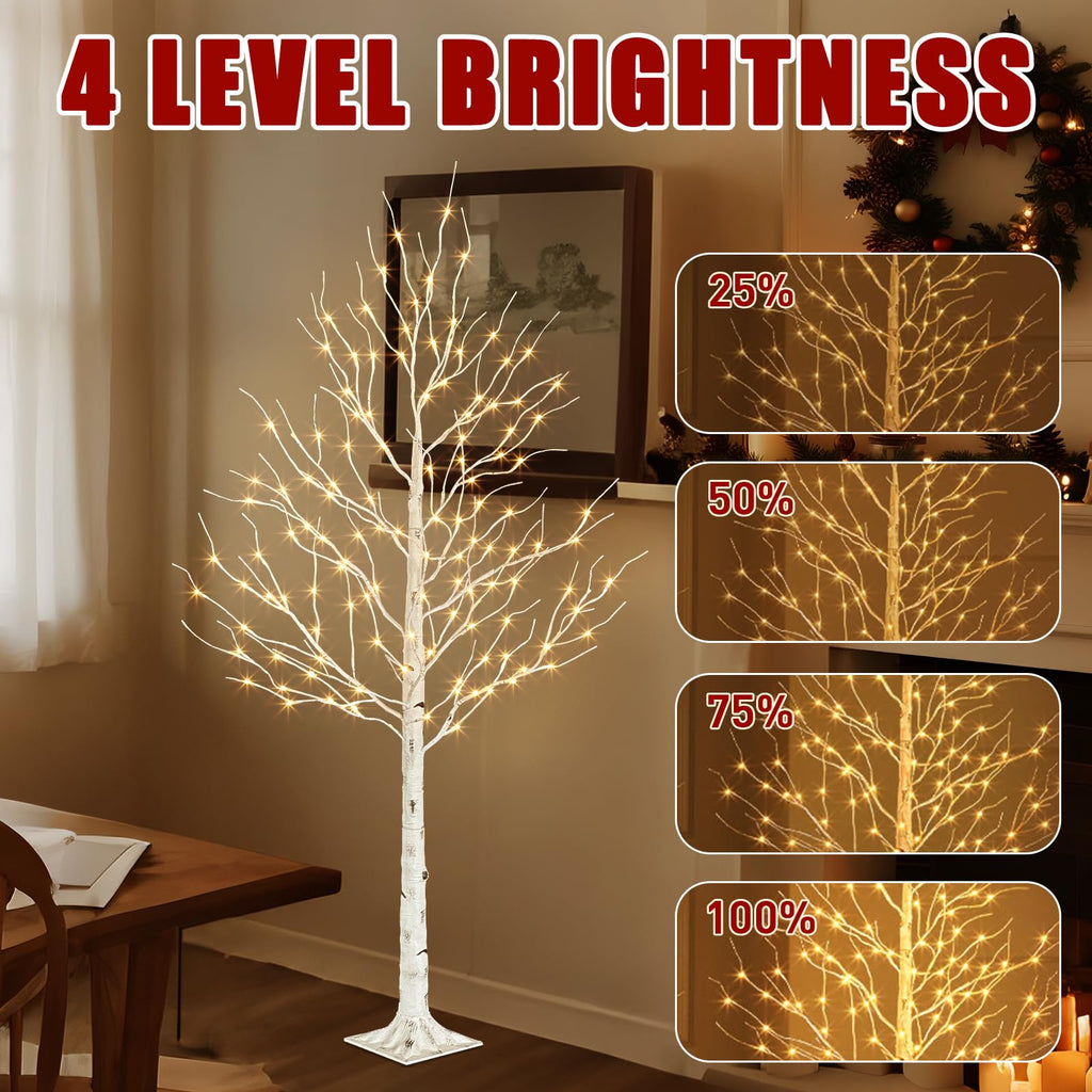 6ft Lighted Birch Tree S4969