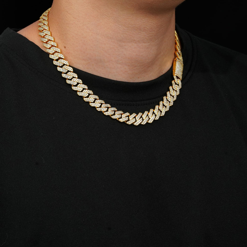 Miami Cuban Link Chain with 5A CZ 18K Gold Plated U120
