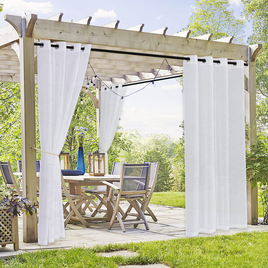 Waterproof Semi-Sheer Outdoor Curtains T373110