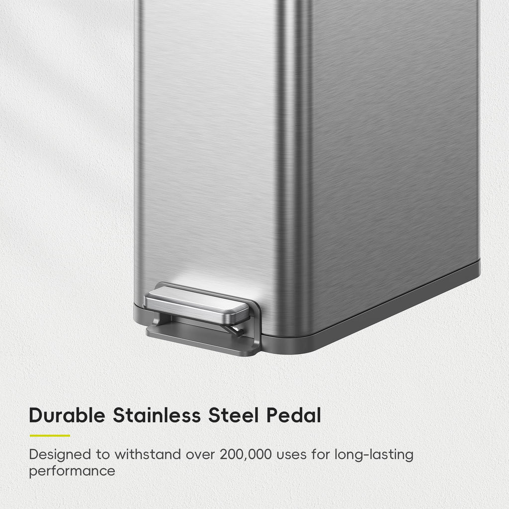 50L Stainless Steel Slim Step Trash Can E601