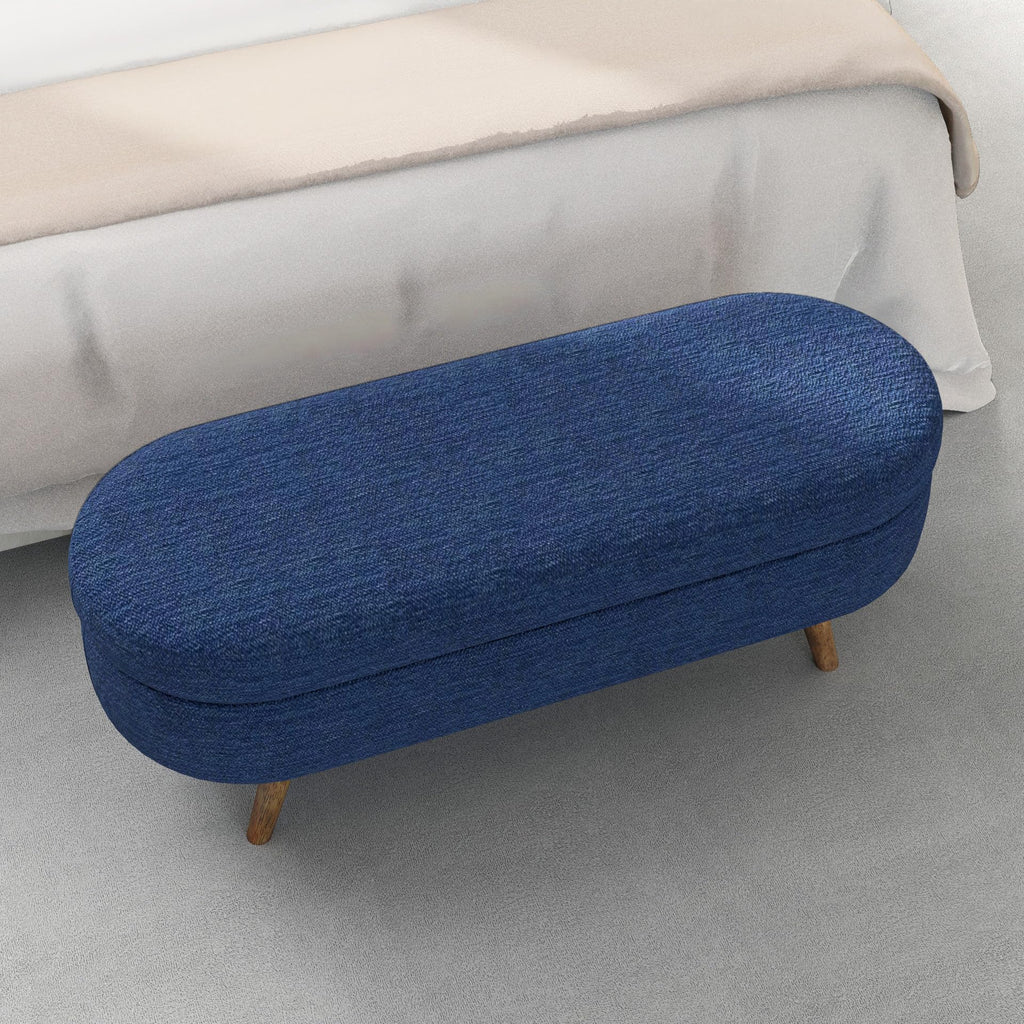 Oval Storage Bench with Rubber Wood Legs D258491