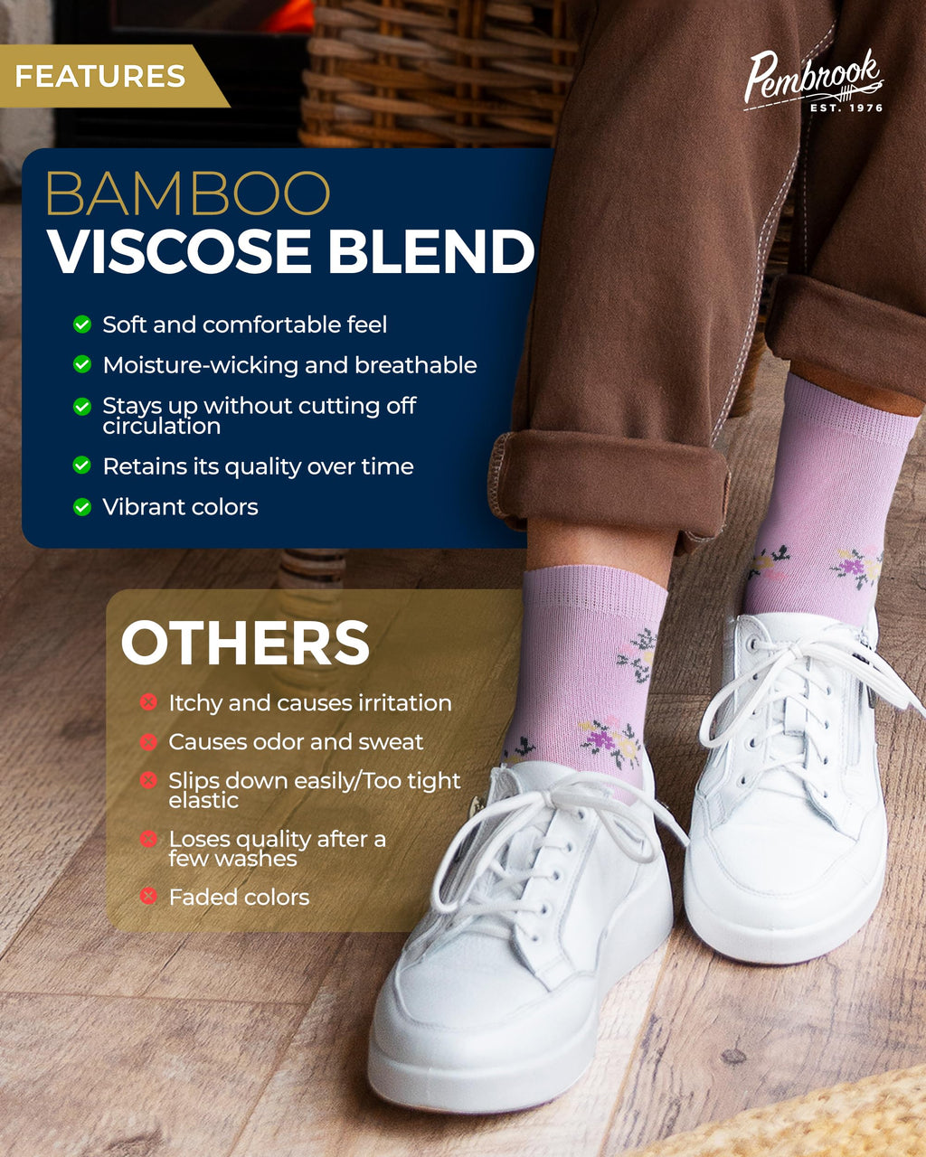 Breathable Bamboo Viscose Ankle Diabetic Socks 4 Pairs W67363