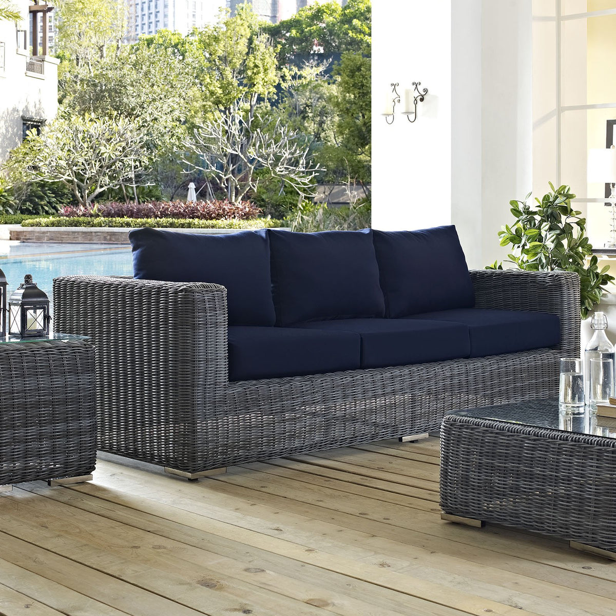 Wicker Rattan Outdoor Patio Sofa D81765