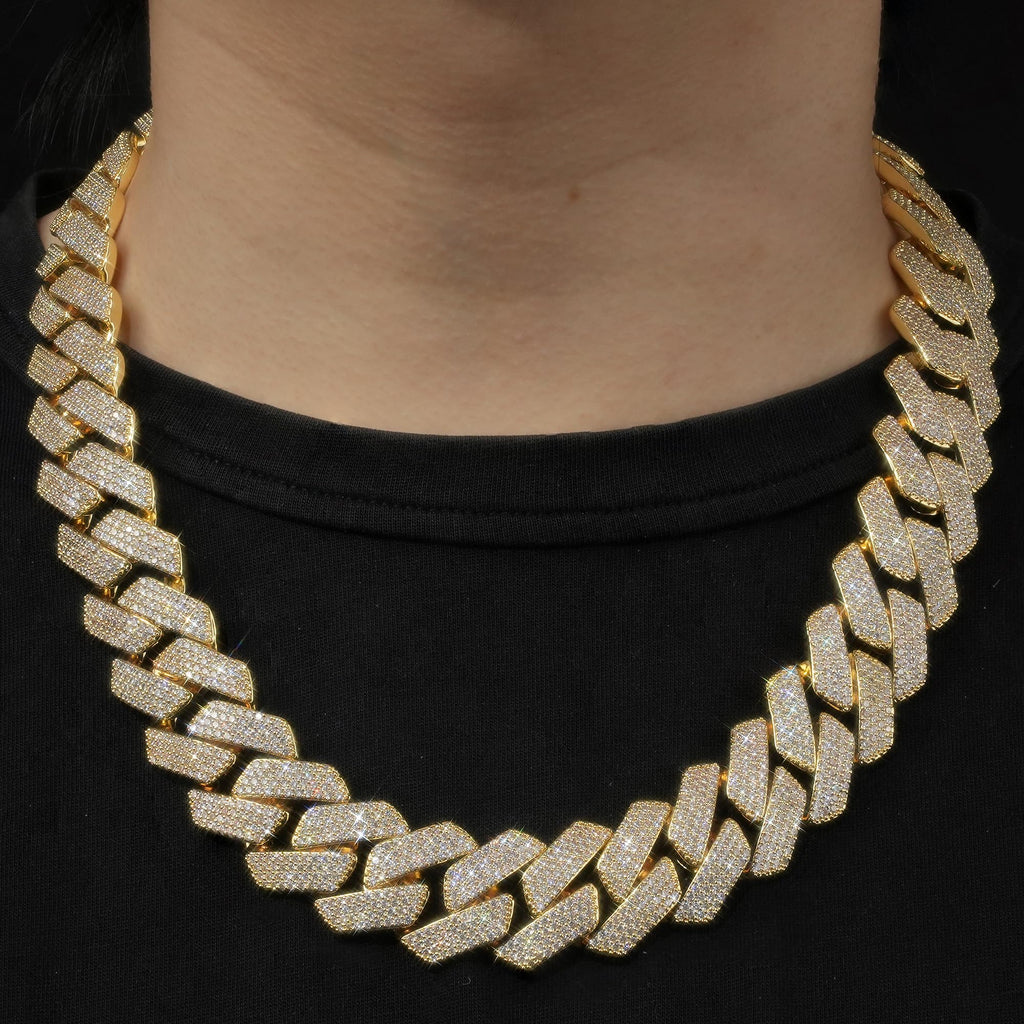 Miami Cuban Link Chain with 5A CZ 18K Gold Plated U120