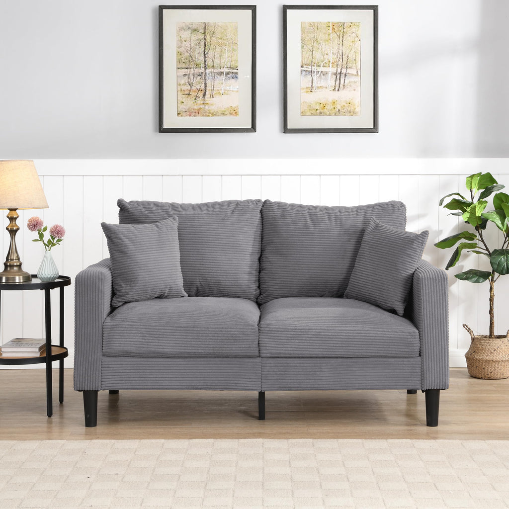 Light Gray Upholstered Loveseat Sofa E608